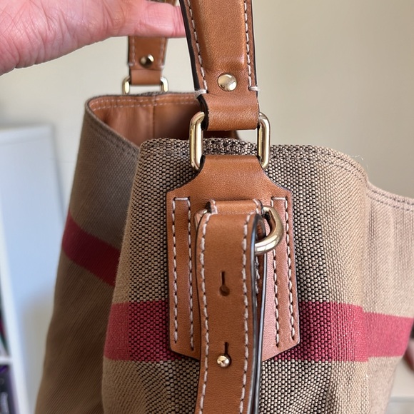 Burberry Ashby Check Bucket Bag, Canvas and Leather - Picture 12 of 17